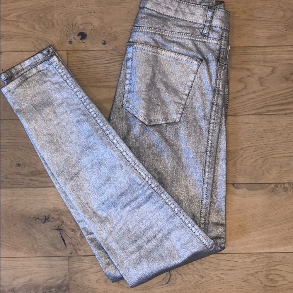 Zara metallic denim